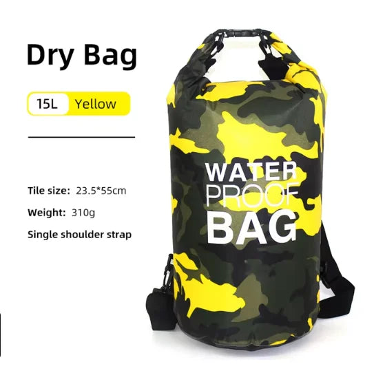 PVC swimming gear package with a dry backpack for women from Corporación Turística, featuring a rose-colored 30L waterproof bag.