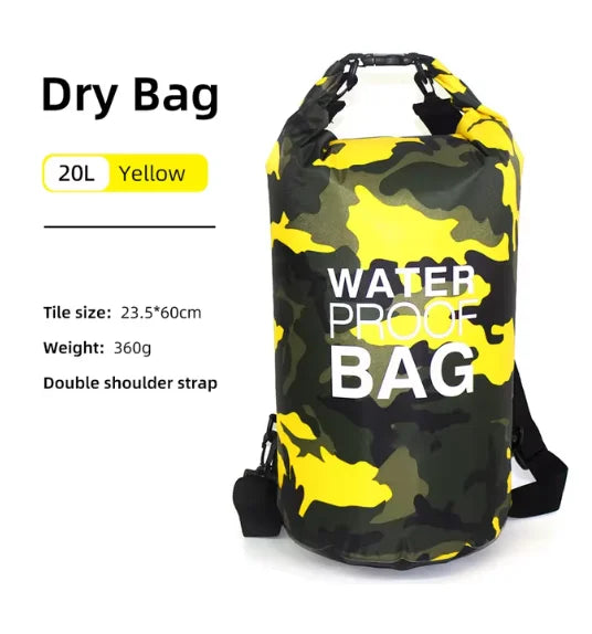 PVC swimming gear package with a dry backpack for women, from Corporación Turística, shown with the 30L rose-colored dry bag.