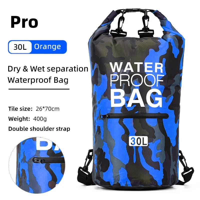 PVC swimming gear package with dry backpack for women, featuring a secure 30L water-resistant backpack from Corporación Turística.