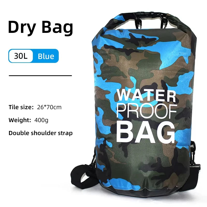 PVC swimming package with dry backpack for women by Corporación Turística, featuring a rose-colored 30L waterproof bag.