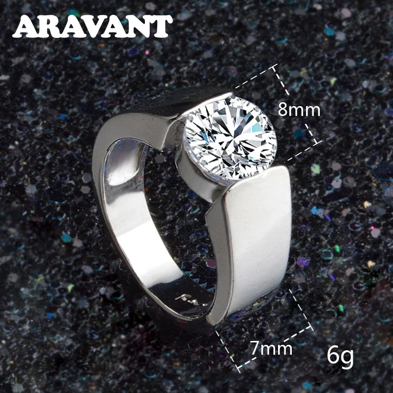 Rose gold Aravant silver ring with cubic zirconia for women, featuring a sleek design and shining gemstone detail.