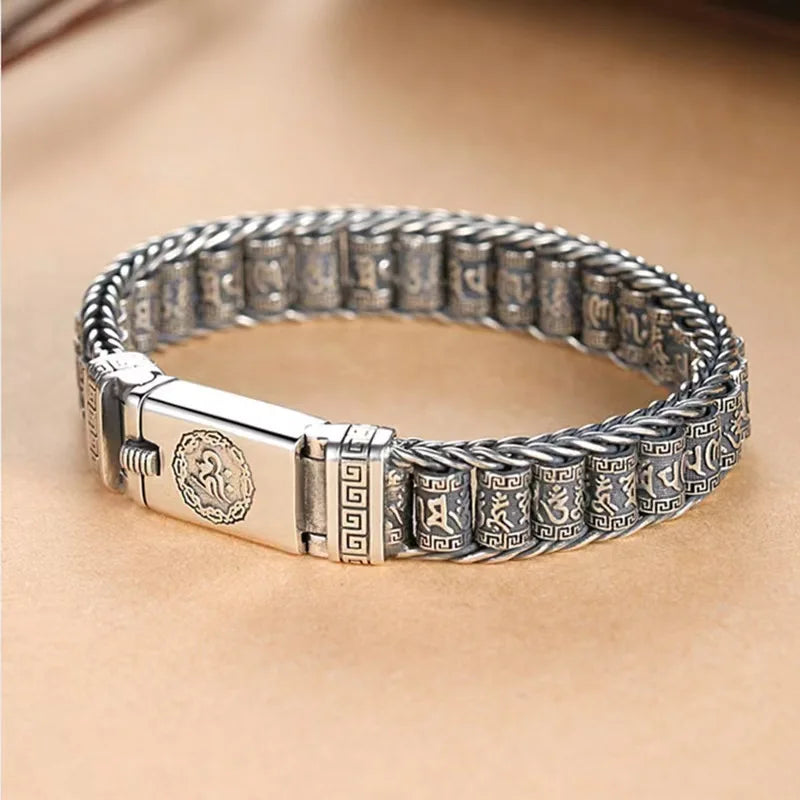 Tibetan Buddhist bracelet with six-character proverbs, 20cm rotatable string, crafted by Corporación Turística.