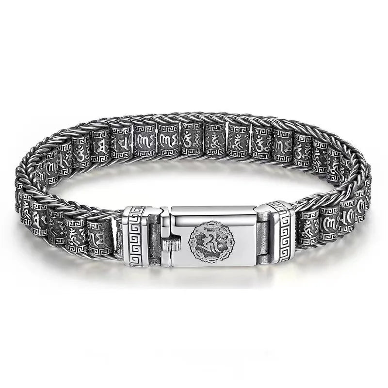 Tibetan Buddhist bracelet with six-character proverbs, 20cm rotatable design, crafted by Corporación Turística.