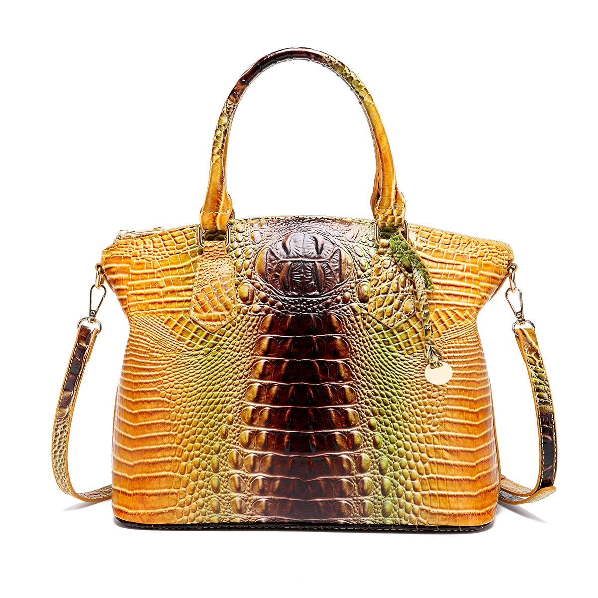 Royal blue and magenta tote bag with textured design for women, featuring a convertible style from Corporación Turística.