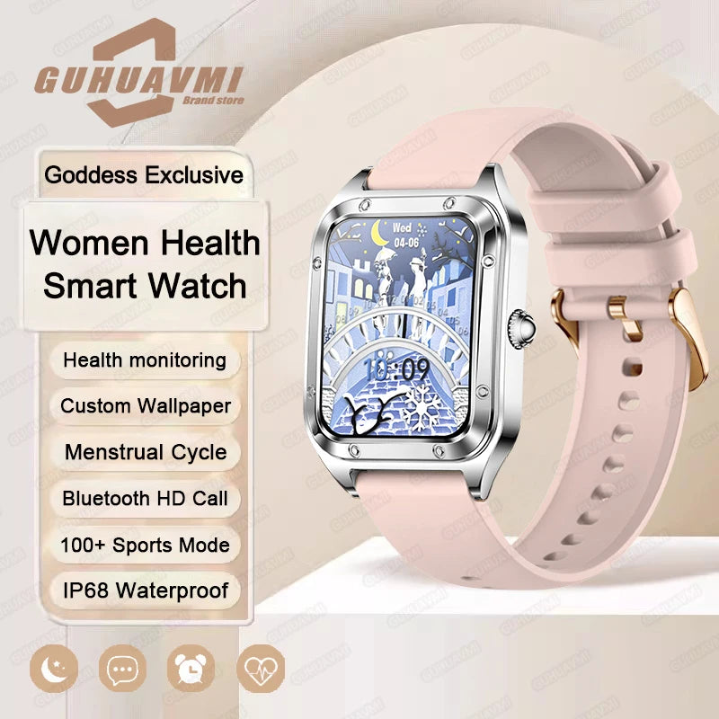 Silver women's smart watch by Corporación Turística with a full touchscreen display and modern design.
