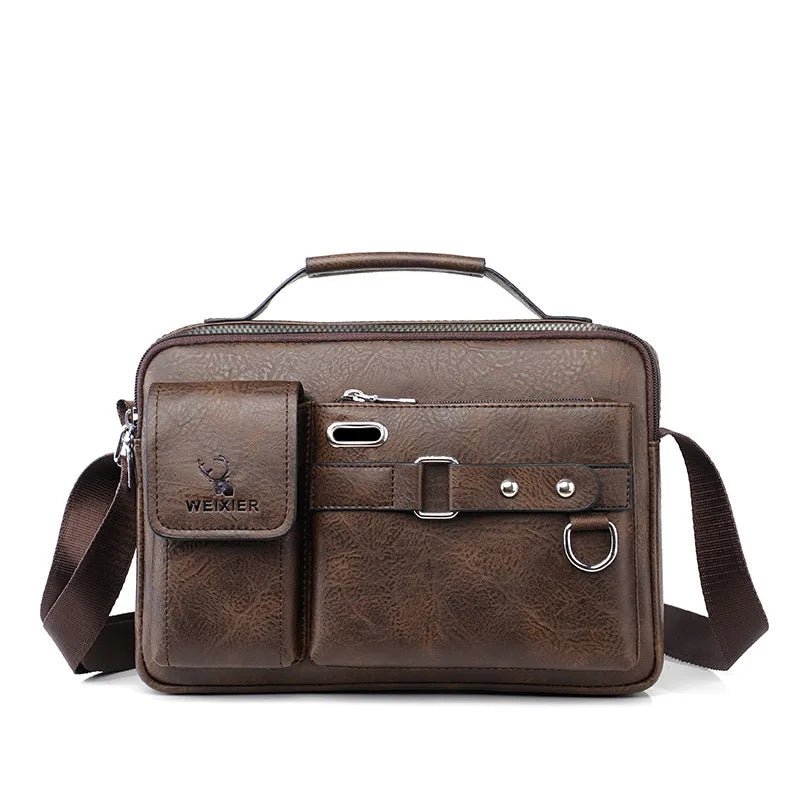 Men's shoulder bag by Corporación Turística, stylish PU leather crossbody bag with adjustable strap and compact design.