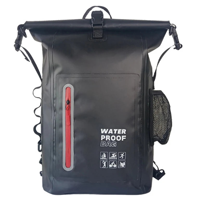 Green waterproof kayak bag from Corporación Turística, designed as a dry backpack for navigation and water activities.