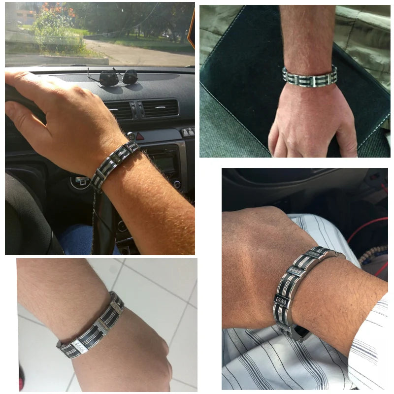 Men's jewelry bracelet by Corporación Turística, stylish 21cm accessory with metal accents, suitable for casual or formal wear.