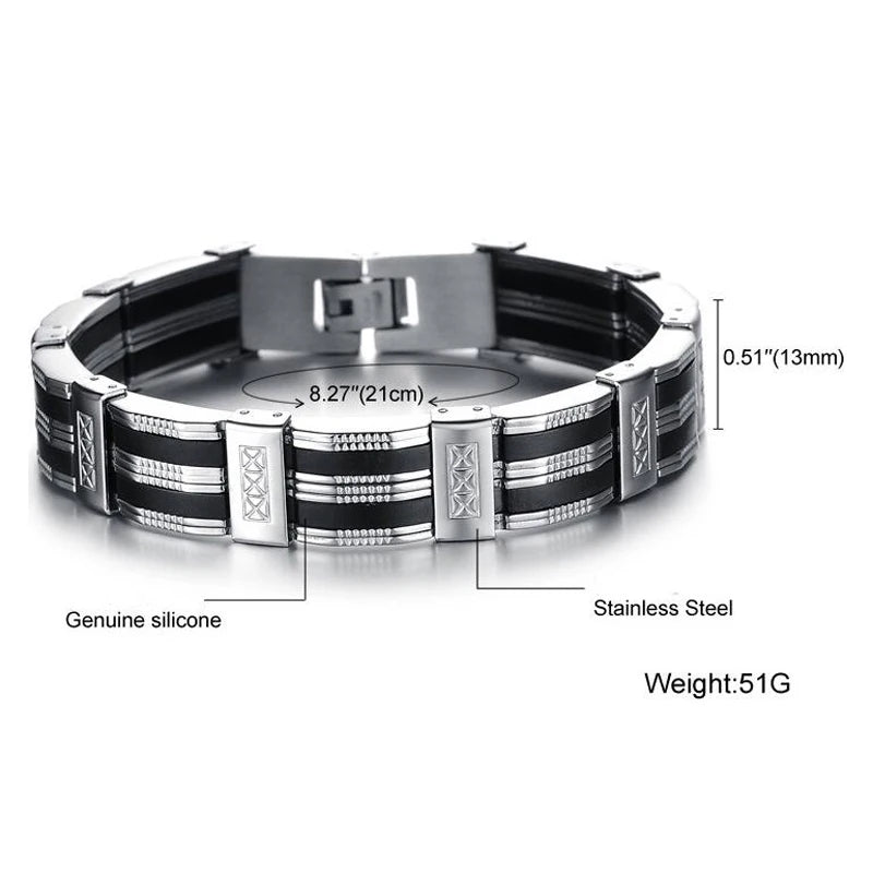 Men's jewelry accessory bracelet by Corporación Turística, 21cm stylish metal bracelet for men with intricate design.