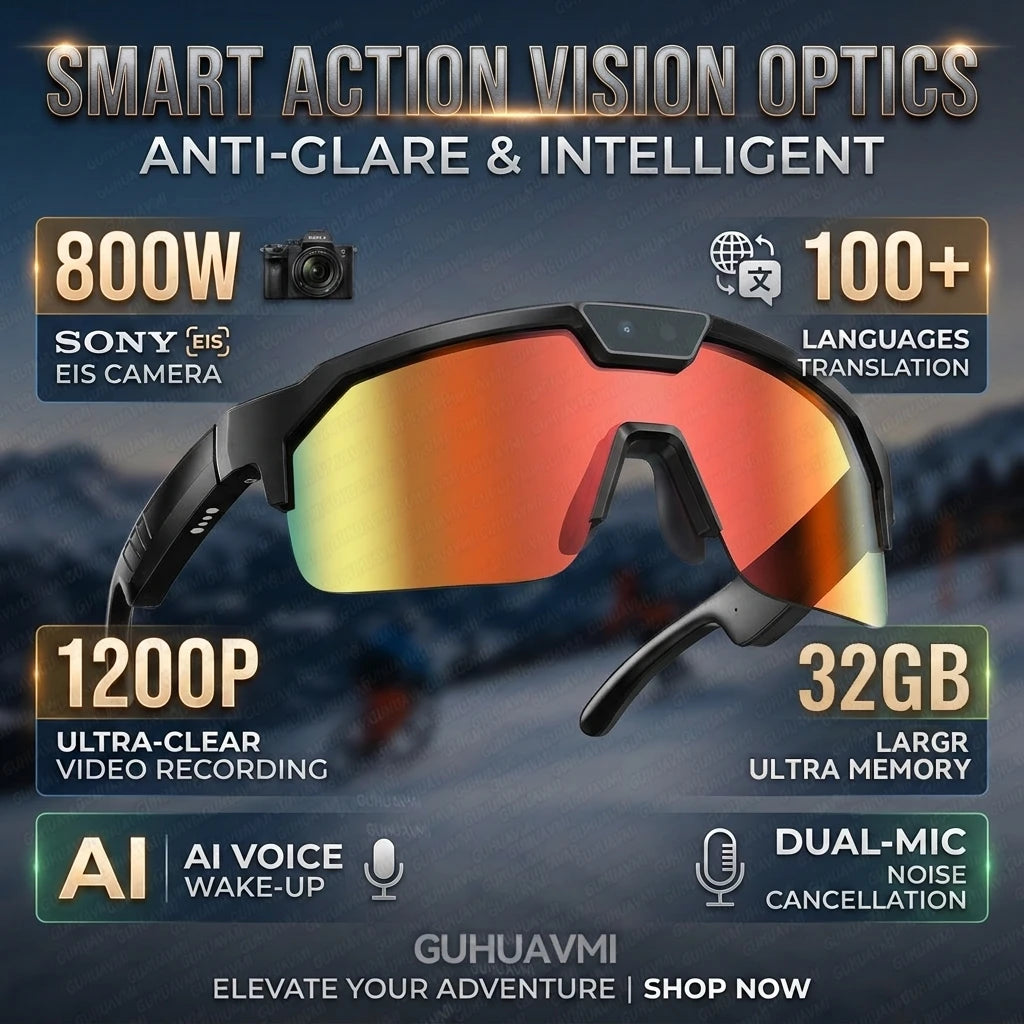 Nuevas gafas inteligentes con IA 2026 de Corporación Turística, cámara 1200P 4K para grabación y navegación en el mar profundo.