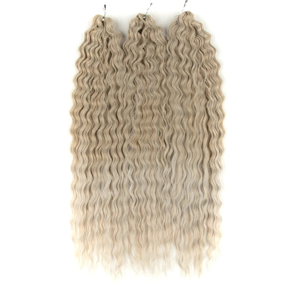 Synthetic hair extensions by Fashion Idol, 24 inches long, 300g, in natural hair color, styled with smooth, shiny strands.