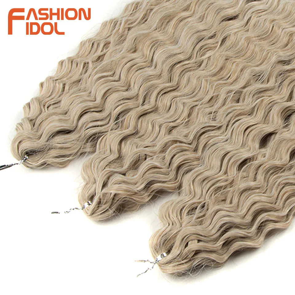Synthetic hair extensions by Fashion Idol, 24-inch long, 300g, with curly Brazilian-style hair from Corporación Turística.