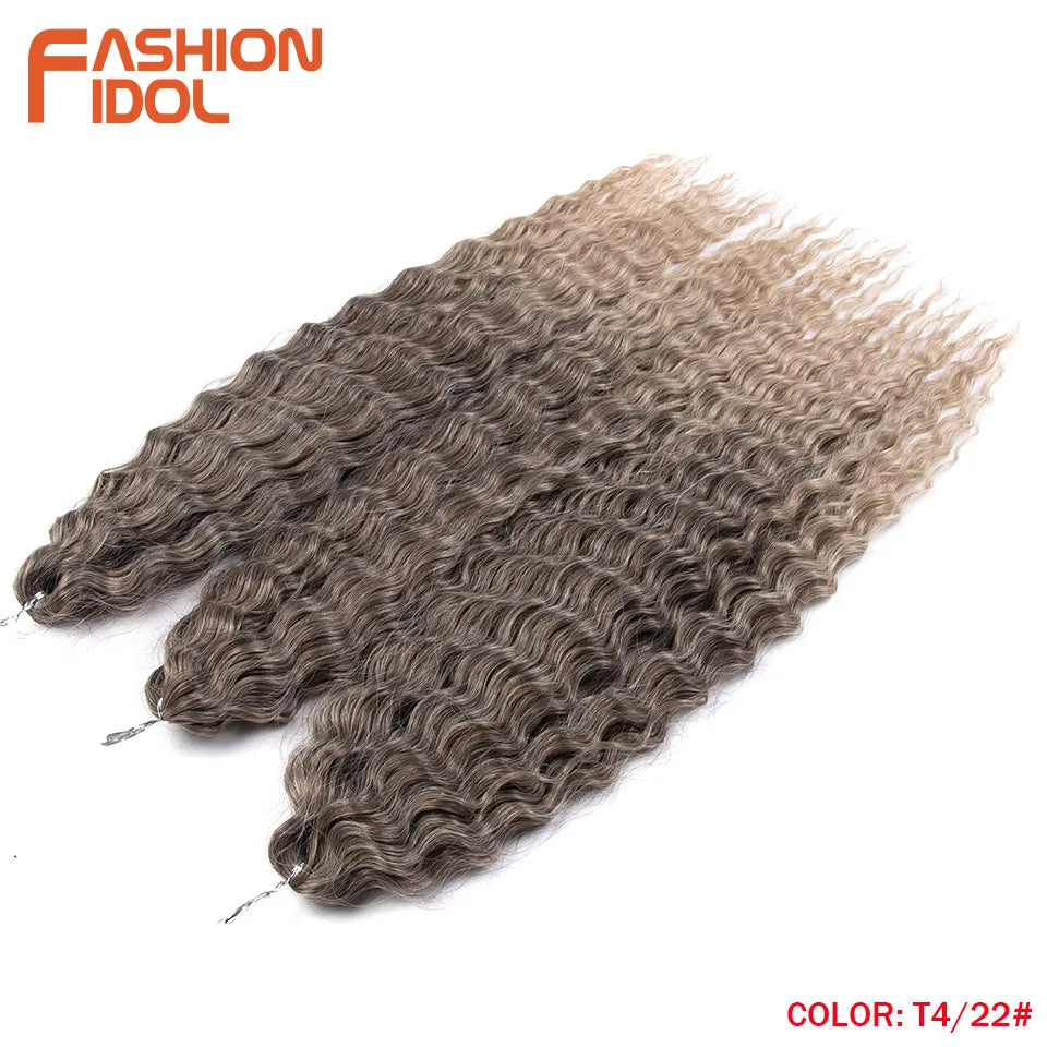 Synthetic hair extensions by Fashion Idol, 24 inches long, 300g, featuring natural-looking hair in a vibrant style.