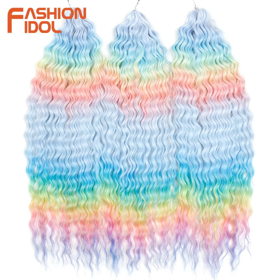 Synthetic hair extensions by Fashion Idol, 24-inch, 300g, featuring natural-looking long, straight black hair.