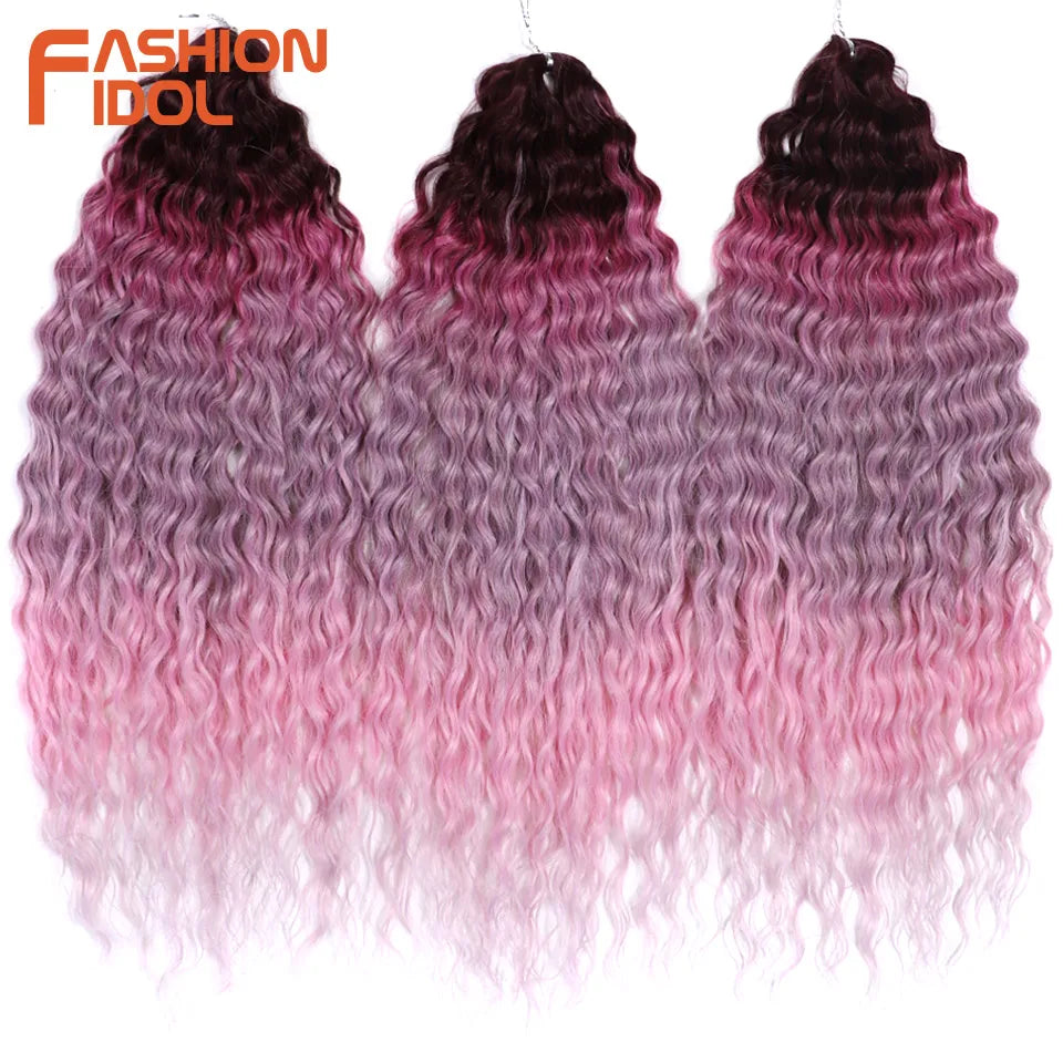 Synthetic hair extensions from Fashion Idol by Corporación Turística, 24 inches long and 300g of hair, shown in the image.