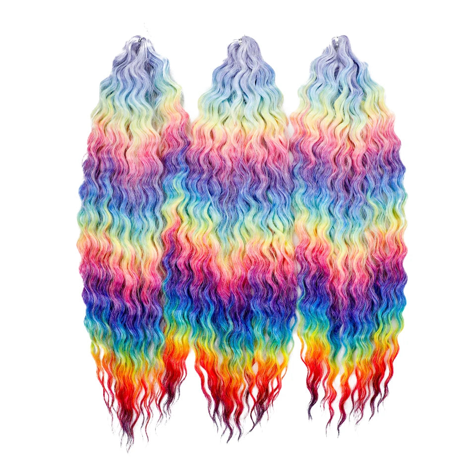 Synthetic hair extensions by Fashion Idol, 24 inches long, 300g, in natural hair color, shown in a close-up image.
