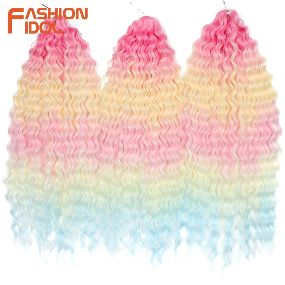 Synthetic hair extensions by Fashion Idol, 24-inch length, 300g, featuring curly hair from Corporación Turística.