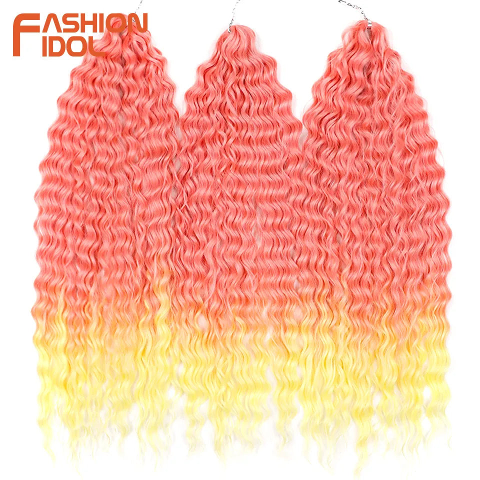 Synthetic hair extensions by Fashion Idol, 24 inches long, 300g, with shiny, wavy synthetic hair from Corporación Turística.