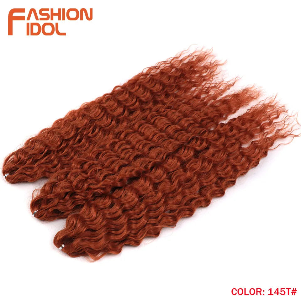 Synthetic hair extensions by Fashion Idol, 24 inches long, 300g, with natural-looking hair in a sleek, shiny style.