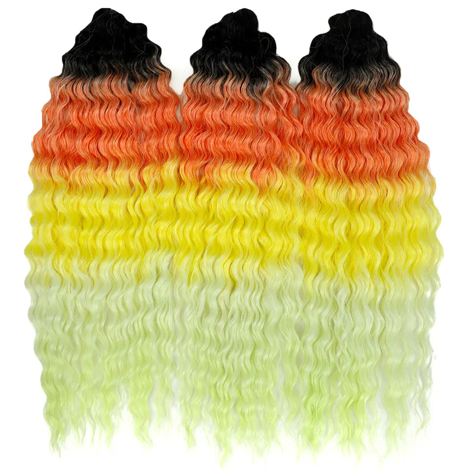 Synthetic hair extensions by Fashion Idol, 24 inches long, 300g, styled with natural-looking synthetic fiber in a glossy finish.