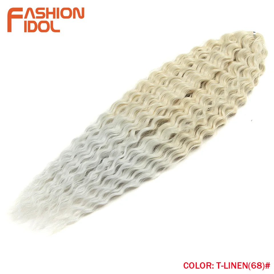 Synthetic hair extensions by Fashion Idol, 24 inches long, 300g, featuring natural-looking, wavy synthetic hair for added volume.