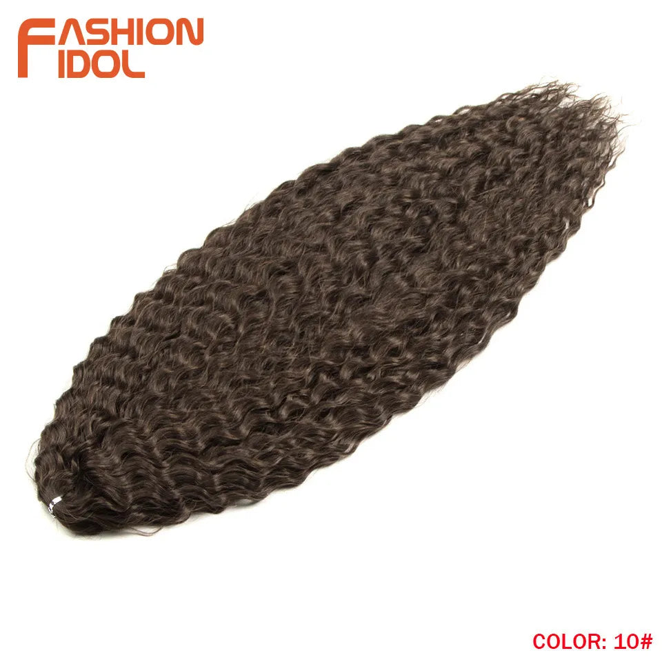 Synthetic hair extensions from Fashion Idol by Corporación Turística, 24 inches long, 300g, with wavy style in natural black color.