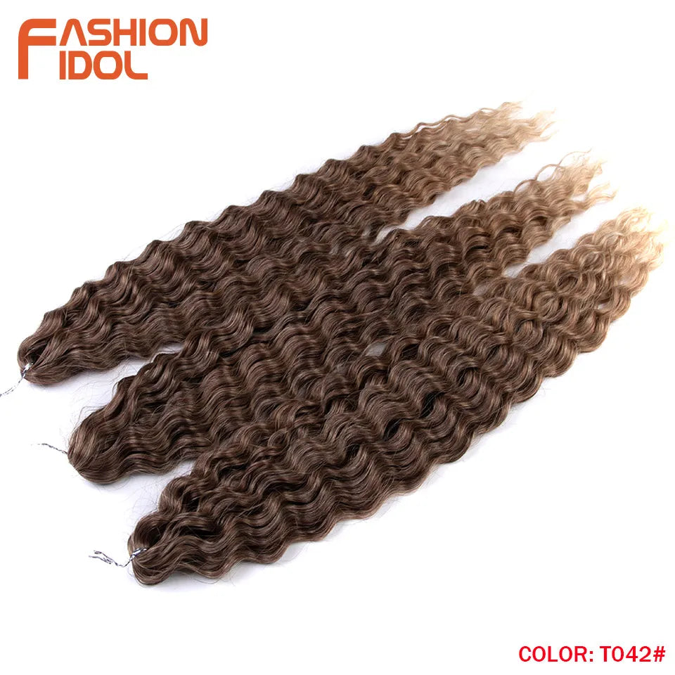 Synthetic hair extensions by Fashion Idol, 24-inch length, 300g, featuring glossy, natural-looking synthetic hair in a vibrant style.