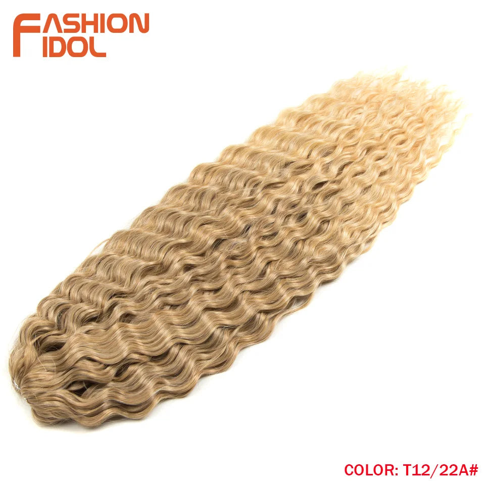 Synthetic hair extensions by Fashion Idol, 24 inches long, 300g, with curly Brazilian-style synthetic hair from Corporación Turística.