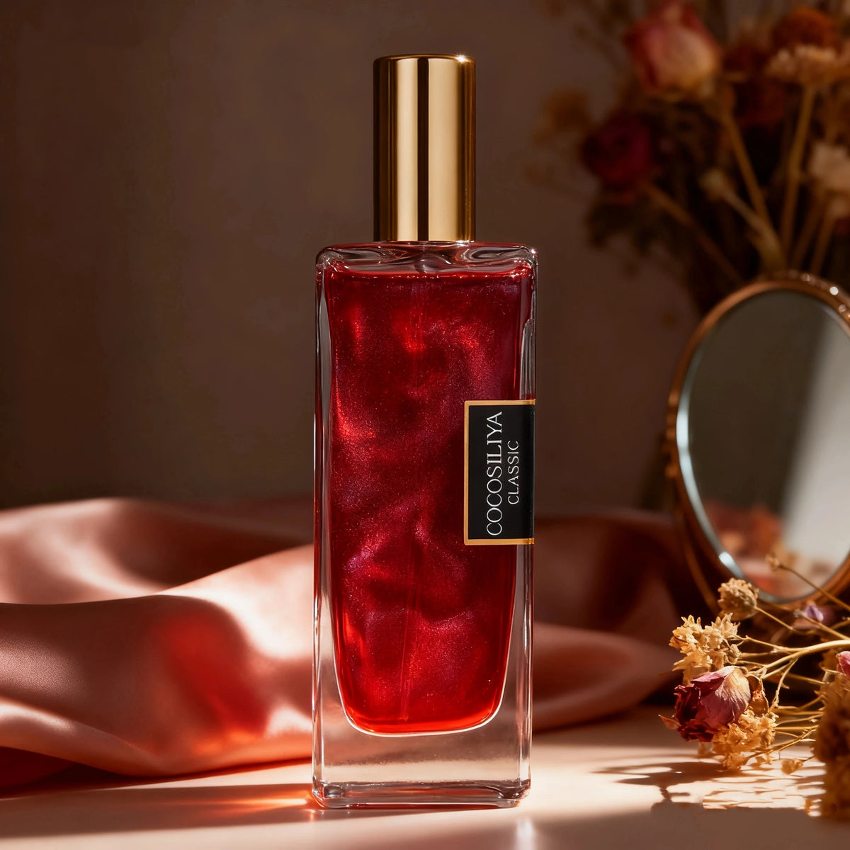 50ml Berlin Girl Women Shimmer Quicksand Eau de Parfum bottle with elegant design and shimmering accents, by Corporación Turística.