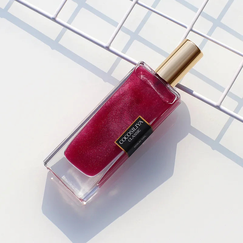 50ml Berlin Girl Women Shimmer Quicksand Eau de Parfum bottle with a sleek design and shimmering finish.