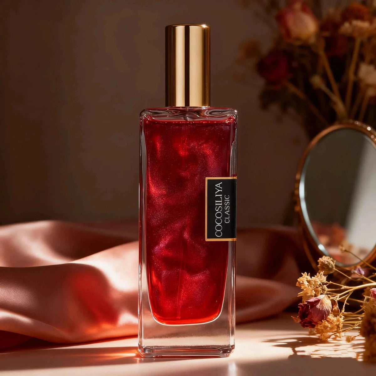 50ml Berlin Girl Women Shimmer Quicksand Eau de Parfum bottle featuring a sleek design and shimmering finish.