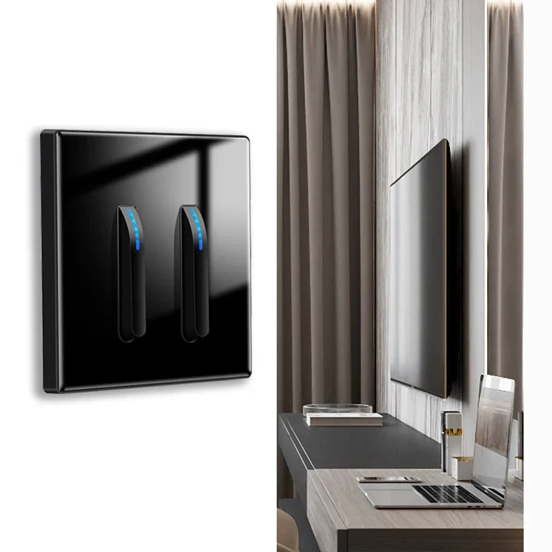 White 4-gang 2-way wall light switch panel by Corporación Turística, showing internal wiring and switch layout.