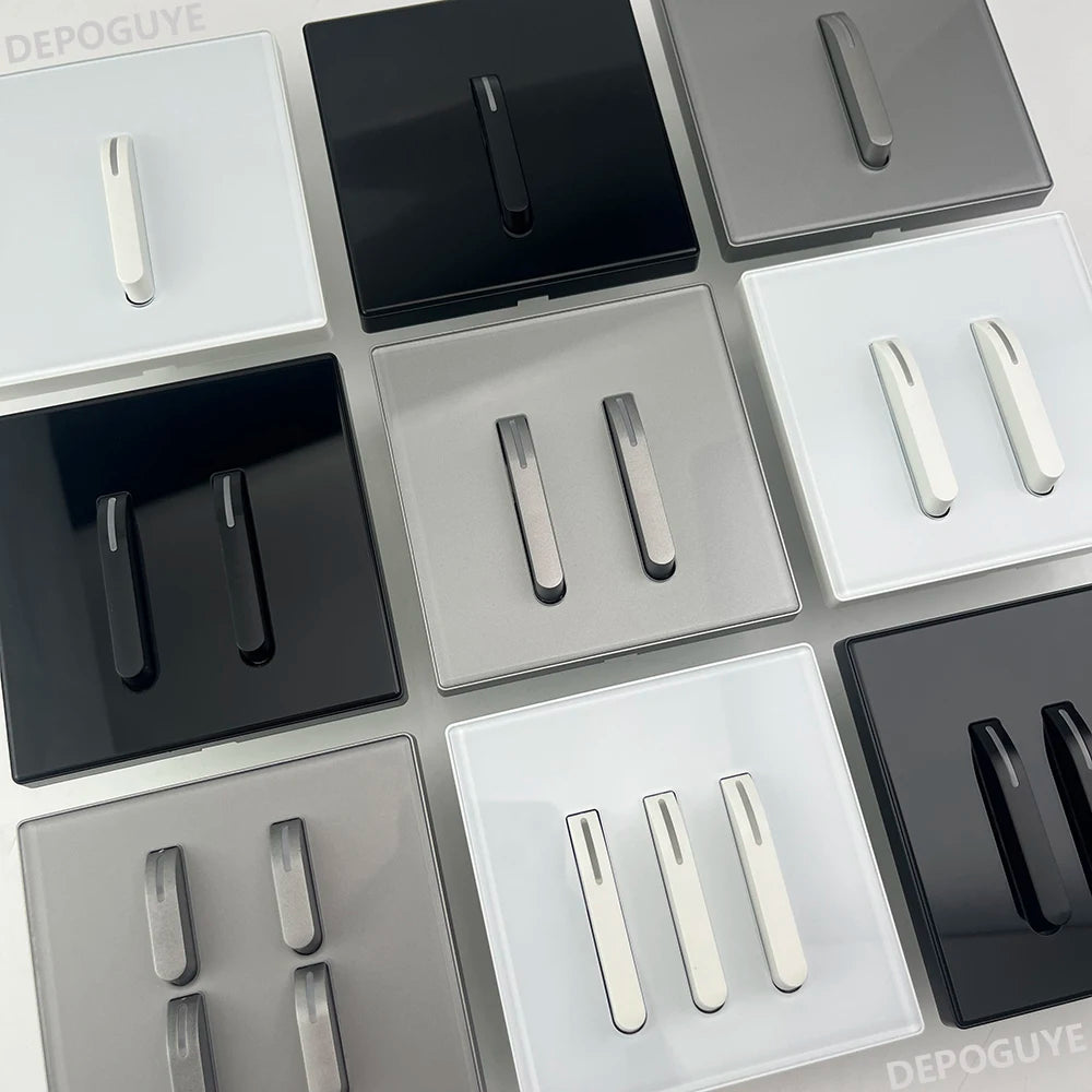 White 4-gang 2-way wall light switch panel by Corporación Turística, showing the internal switch mechanism and wiring.