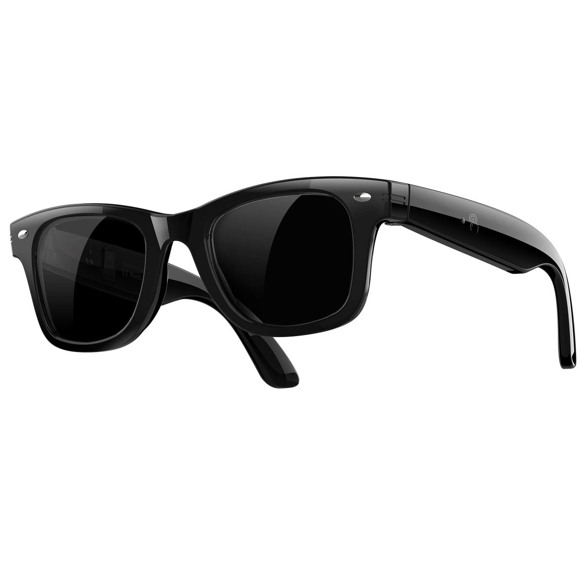 White Echowear smart glasses by Corporación Turística with UV monitoring and frequency tracking.
