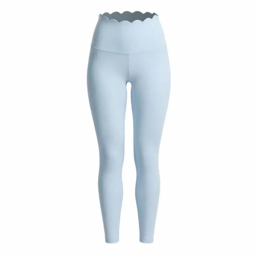 White 2-piece women's yoga set from Corporación Turística, including sports bra and matching yoga leggings.