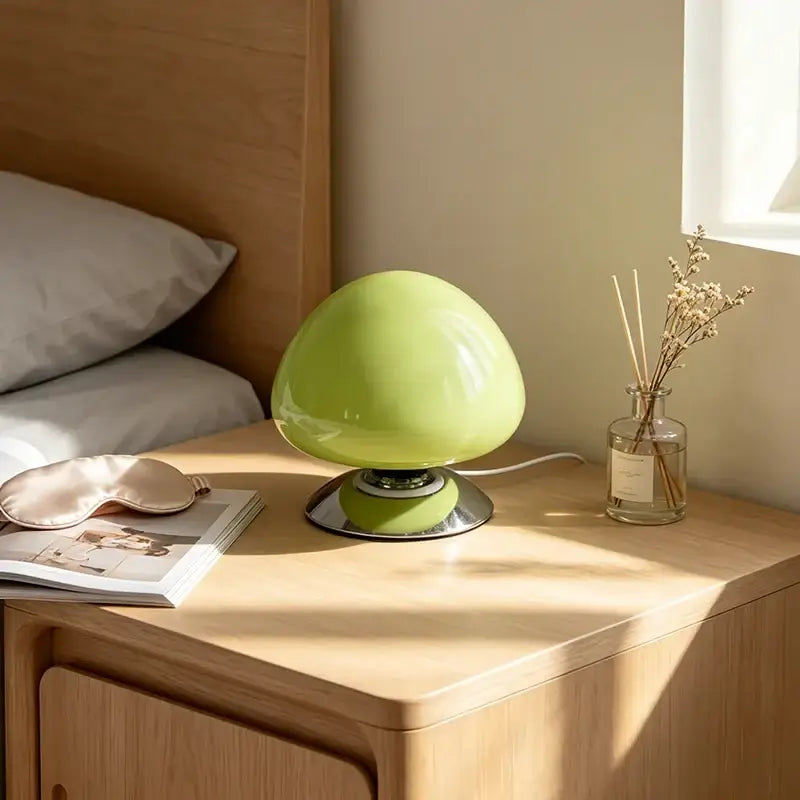 Murano glass disco-shaped table lamp by Corporación Turística, featuring a clear crystal design for elegant lighting.