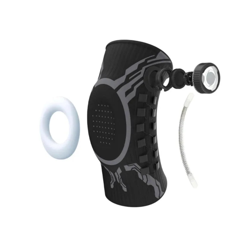 White smart knee brace with gel pad for kneecap support, designed for comfort and stability by Corporación Turística.