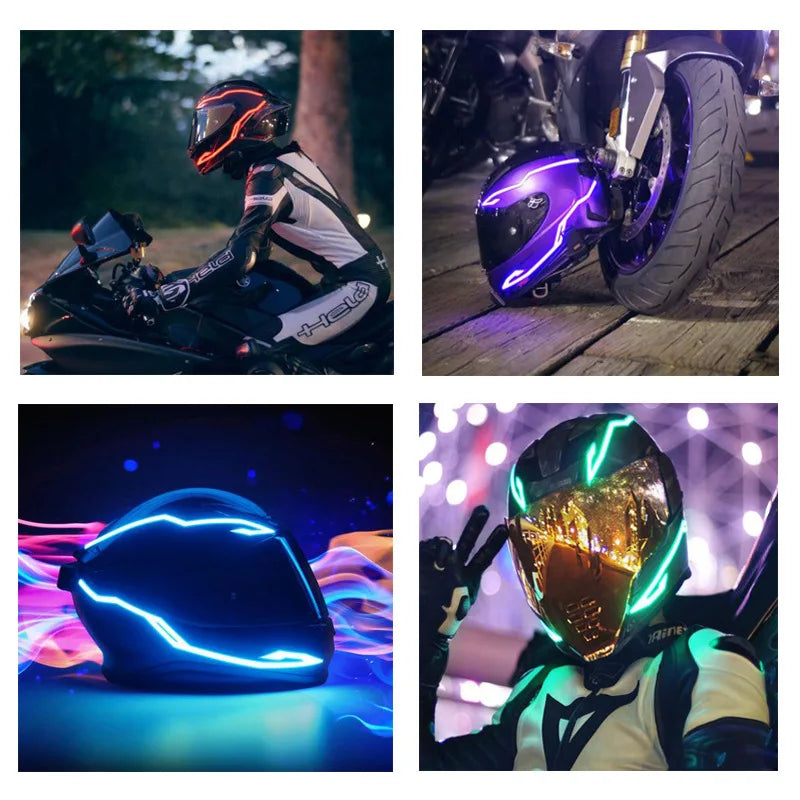White motorcycle helmet signal light from Corporación Turística, mounted on a helmet for visibility and safety during rides.