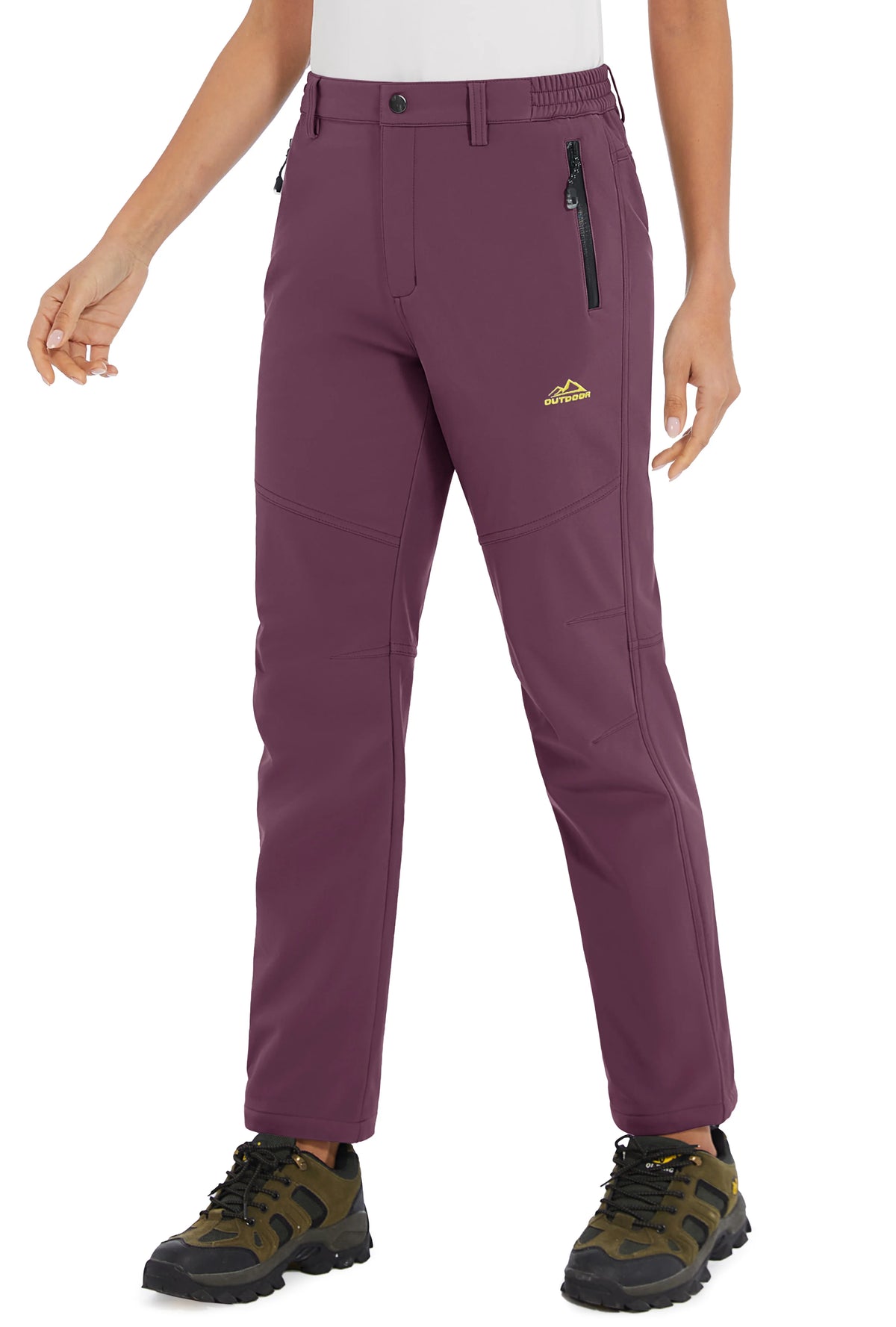 Women's waterproof winter pants by TACVASEN, white, lightweight outdoor pants for cold weather, designed for warmth and protection.