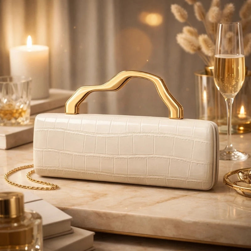 White PU crossbody bag for women from Corporación Turística, shoulder bag with adjustable strap and compact design.