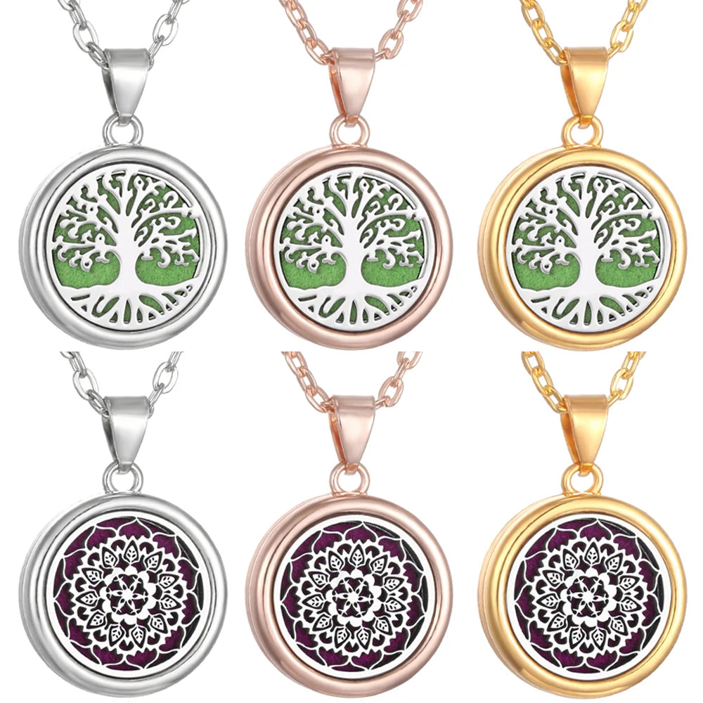 Aromatherapy diffuser collar featuring a floral tree of life design by Corporación Turística, shown in close-up with detailed craftsmanship.