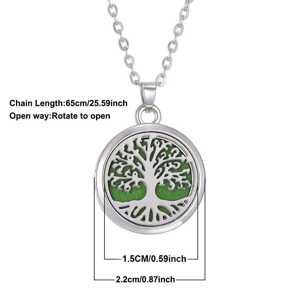 Aromatherapy diffuser collar featuring a Nueva flor árbol de la vida design by Corporación Turística, with intricate floral and tree patterns.