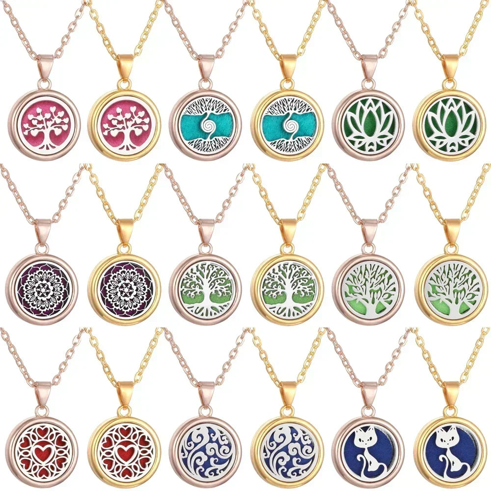 Aromatherapy diffuser collar featuring a floral tree of life design from Corporación Turística, suitable for essential oils.