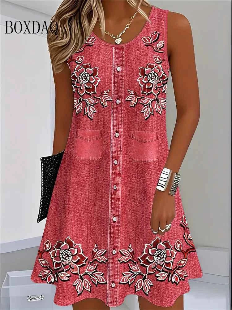 Bohemian sleeveless summer dress for women by Corporación Turística, flowing style perfect for warm weather.