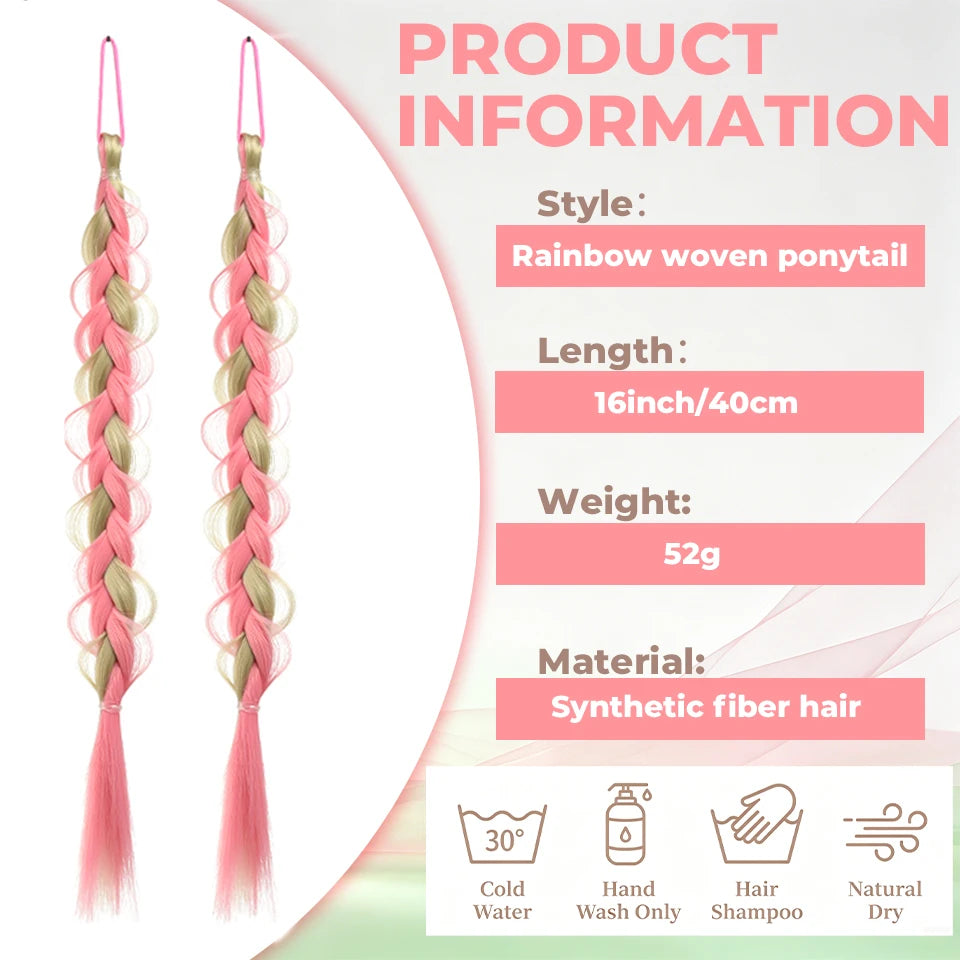 16-inch braided headband with spine design by Corporación Turística, featuring intricate woven pattern and stylish appearance.