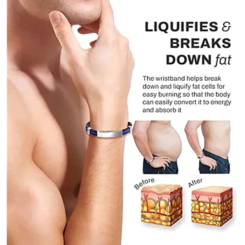 Magnetic detox lymphatic drainage bracelet by Corporación Turística with black and silver design, designed for wellness and detox.