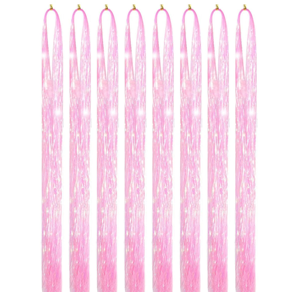 24-inch golden hair extensions by Corporación Turística, set of 6 shiny, metallic hair extension strands for bold styles.