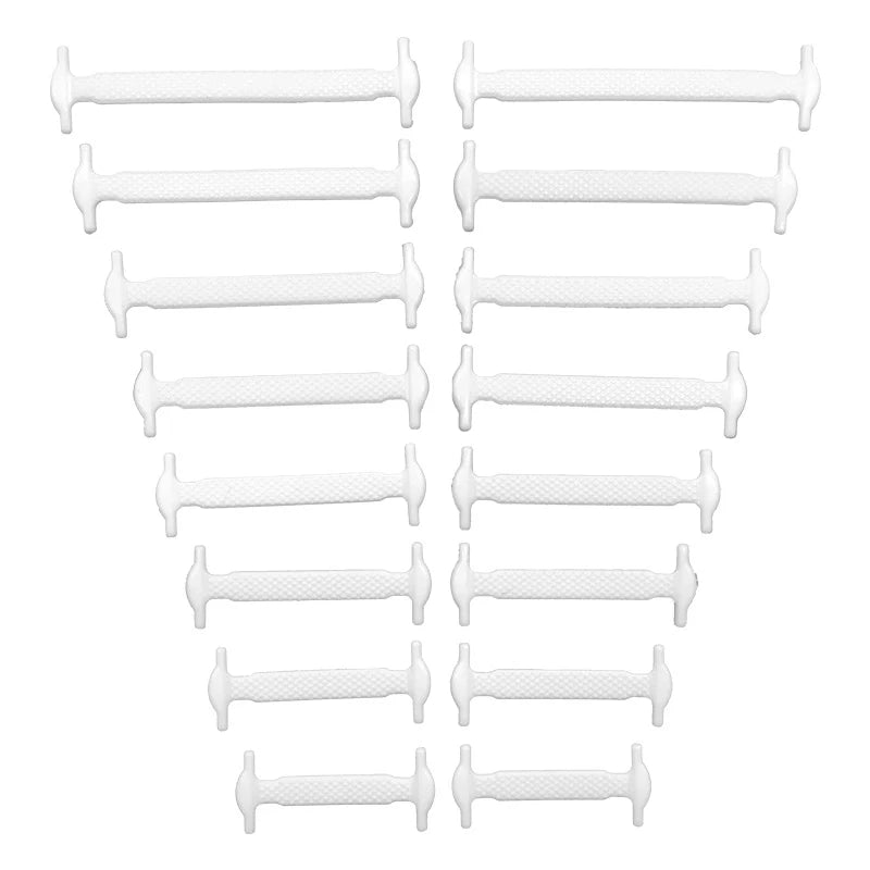 Black silicone shoelaces from COSYLEE, 7 cm elastic cordons, 16 pairs, no-tie accessory for sneakers and athletic shoes.