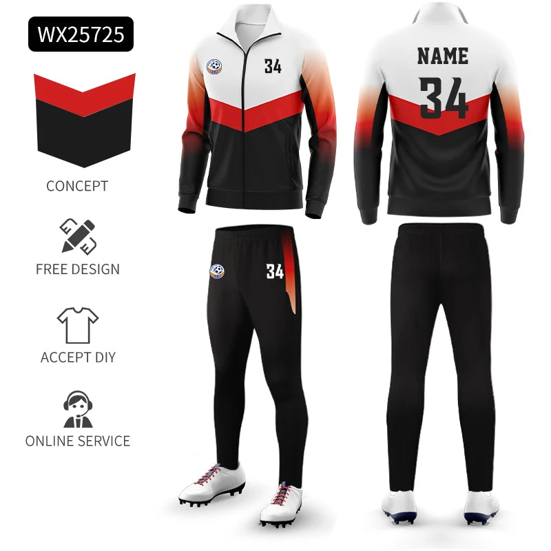 CRKE men's breathable sports tracksuit, high-quality athletic clothing set with jacket and pants, suitable for active wear.