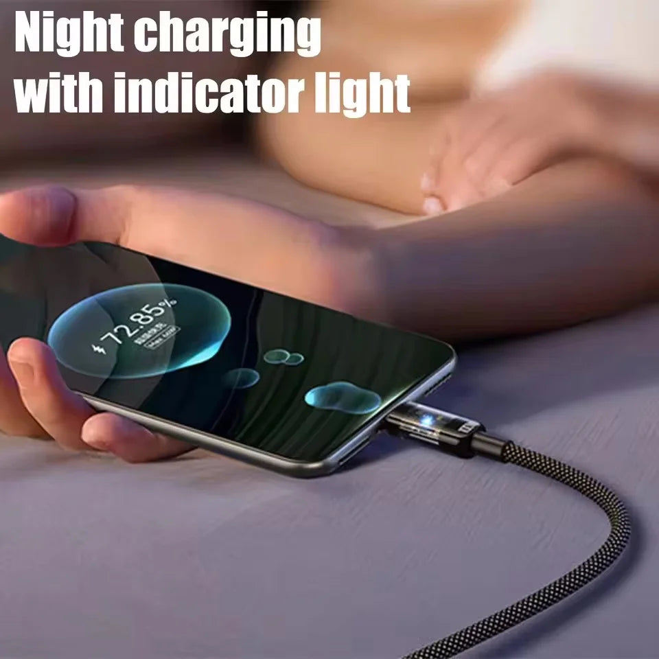 DAINU USB C 240W nylon cable for fast charging, 1 meter, black, with LED indicator for ultra-fast data transfer and power delivery.